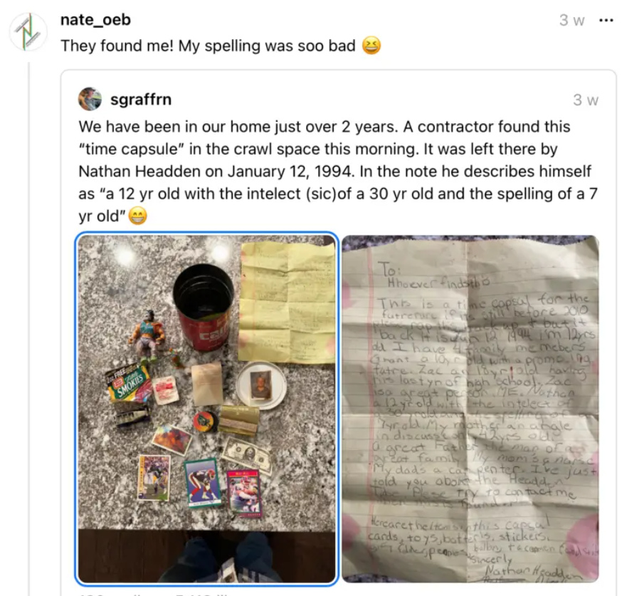 Чоловік знайшов капсулу часу в своєму будинку: її зміст дуже збурив людей